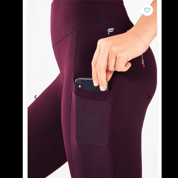 Fabletics Mila Pocket Capri, Burgundy - Picture 3 of 7